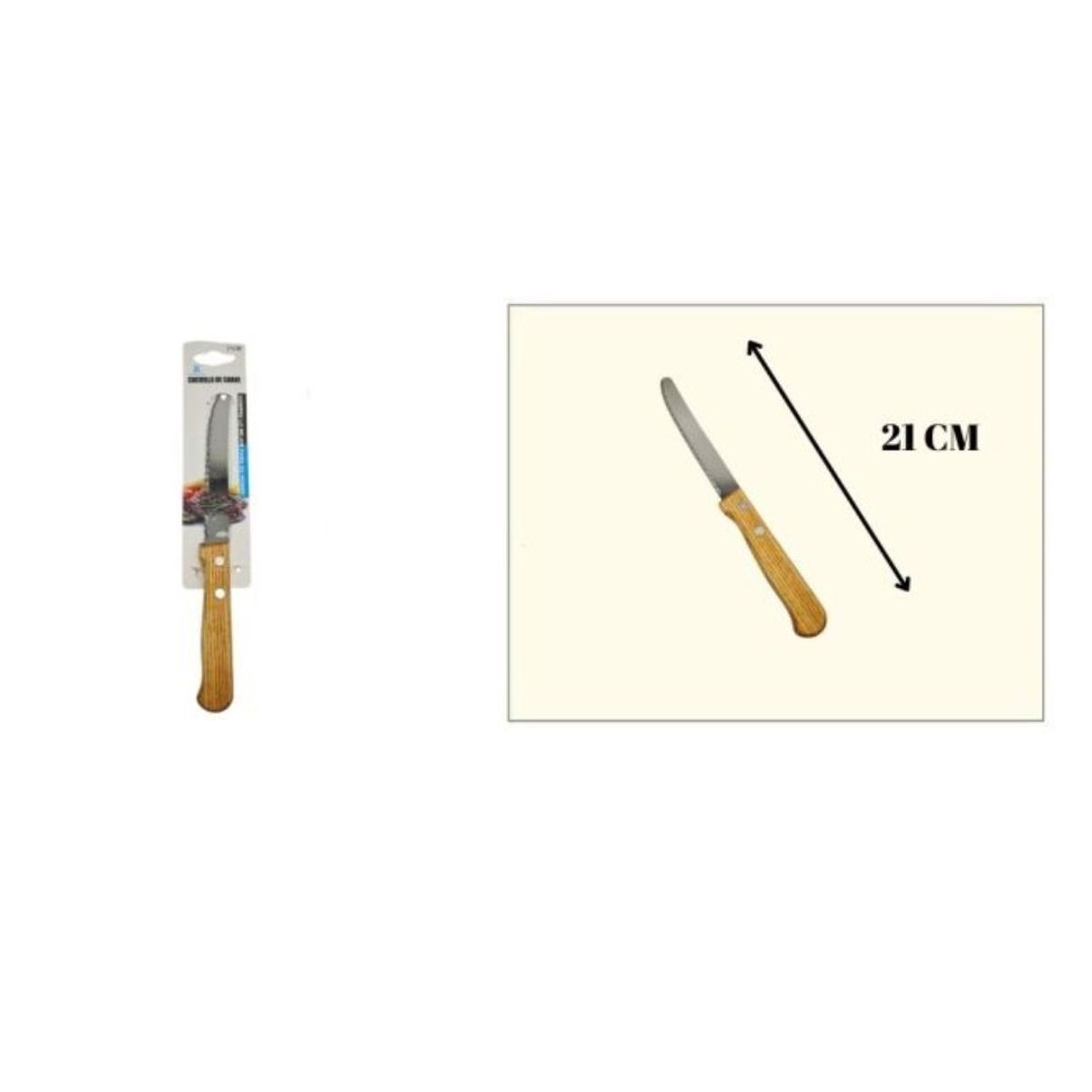 GENERICO - Cuchillo acero inox mango madera