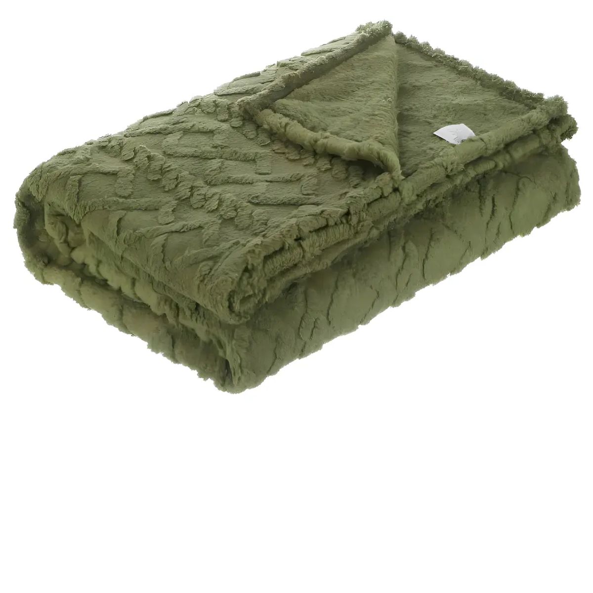 GENERICO - Frazada Unicolor Estilo Relieve 2 Plazas 200x230cm Verde Relieve