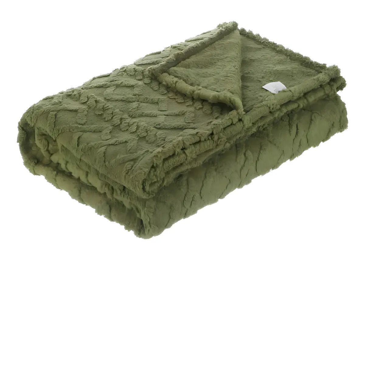 GENERICO - Frazada Unicolor Estilo Relieve 2 Plazas 200x230cm Verde Relieve