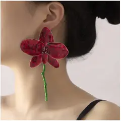 TIOZONEY - Pendientes colgantes de flores grandes