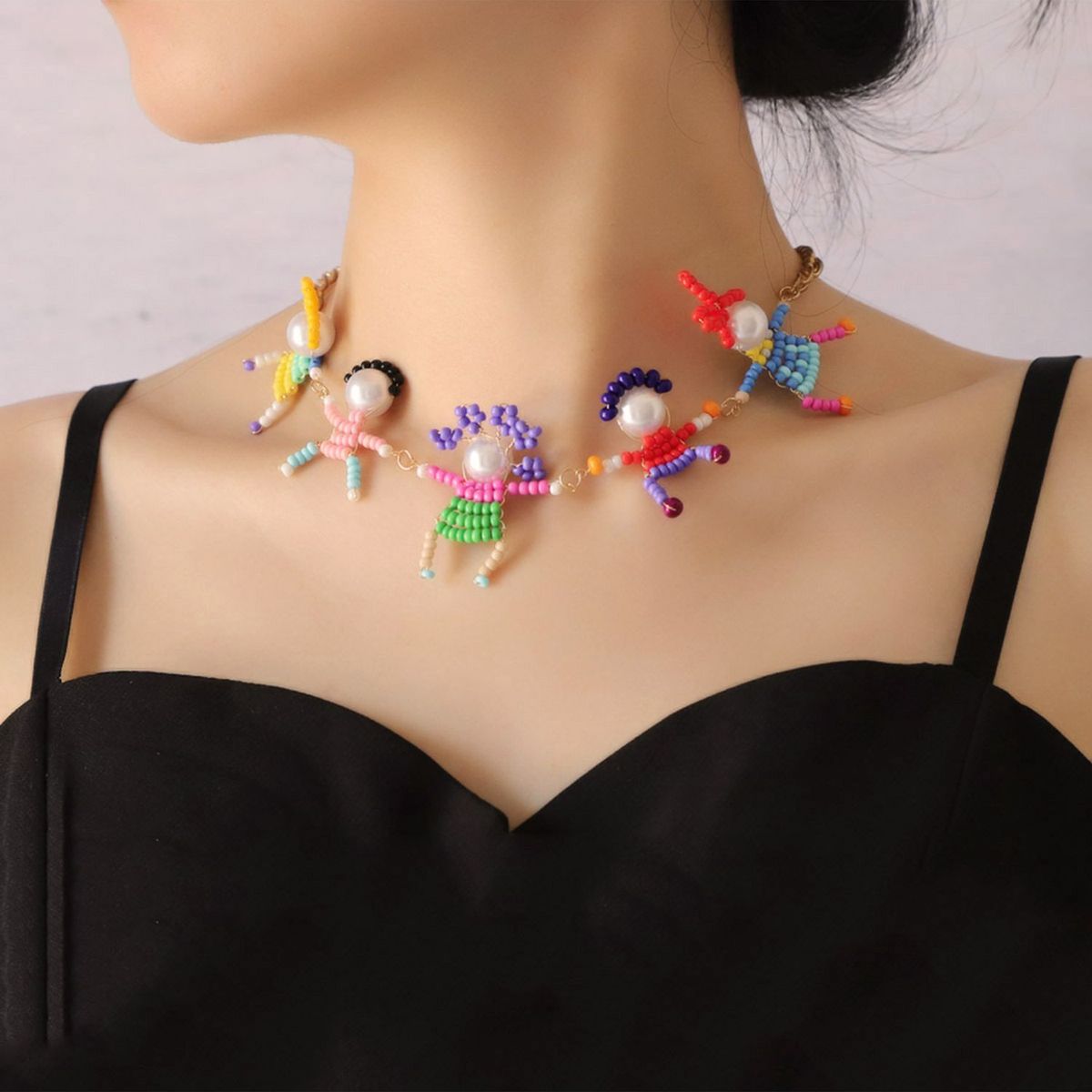 TIOZONEY - Collar de perlas hechas a mano para mujeres