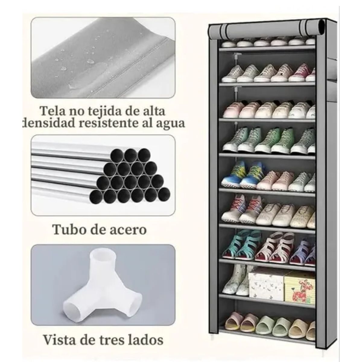 GENERICO - Zapatero Organizador Armable 9 Niveles Multiuso Closet Ahorro Espacio Resistente