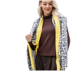 TIOZONEY - Bufanda de mujer con estampado de leopardo