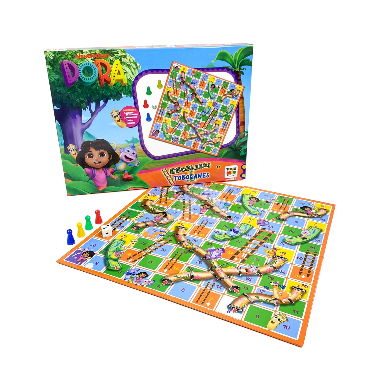 DORA - Juego de Mesa Escalera Y Toboganes - Dora La Exploradora