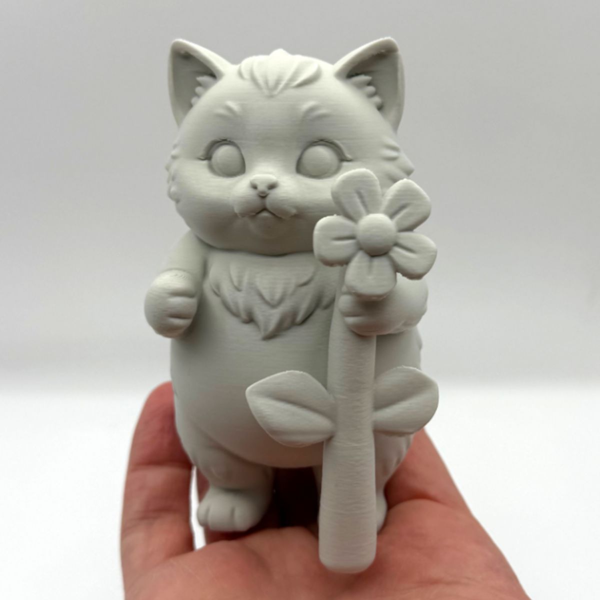 GENERICO - Escultura Decorativa- Gatito Flor