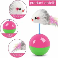GENERICO - Juguete Porfiado Interactivo Para Gatos Raton Y Plumas
