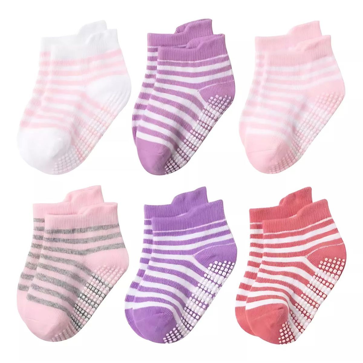 TIOZONEY - Calcetines Antiderrapantes Para Niños Calcetas Bebé 6 Pares