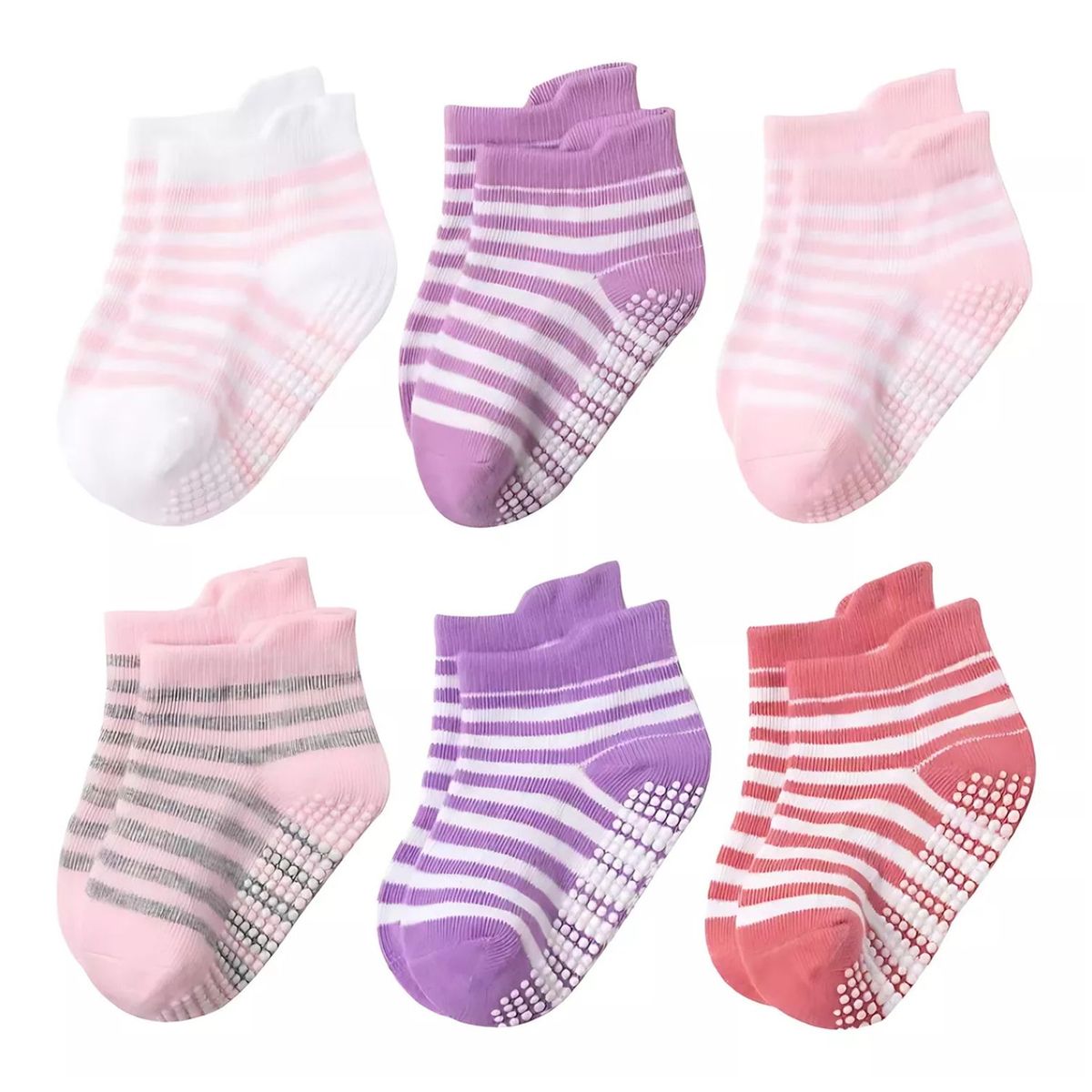 TIOZONEY - Calcetines Antiderrapantes Para Niños Calcetas Bebé 6 Pares