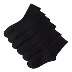 TIOZONEY - Pack 12 Pares Calcetines Largos Negros Lisos De Bamboo