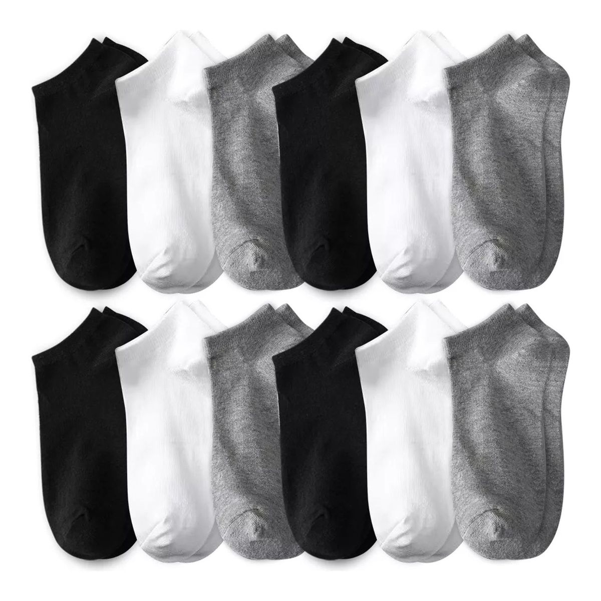 TIOZONEY - Calcetines Cortos Hombres Dama Unisex Cómodo 12 Pares