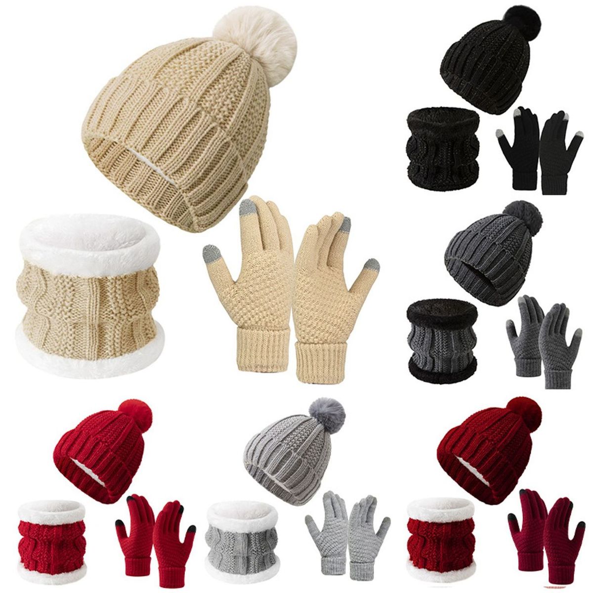 TIOZONEY - Pack Gorro Bufanda y Guantes