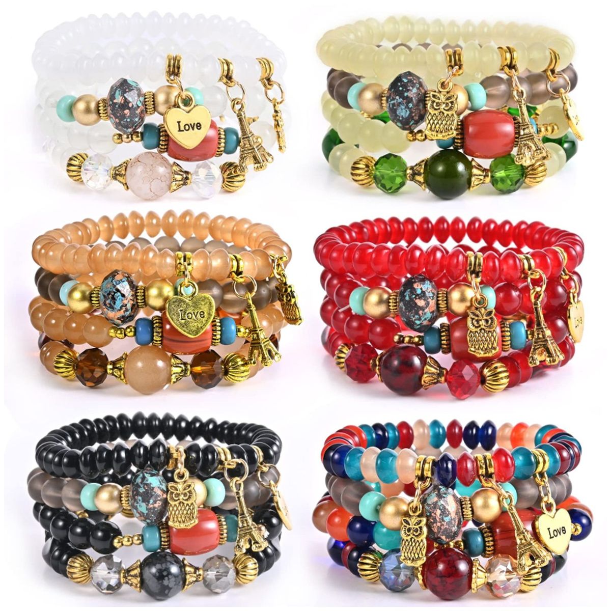 TIOZONEY - 6PCS Pulsera de estilo bohemio