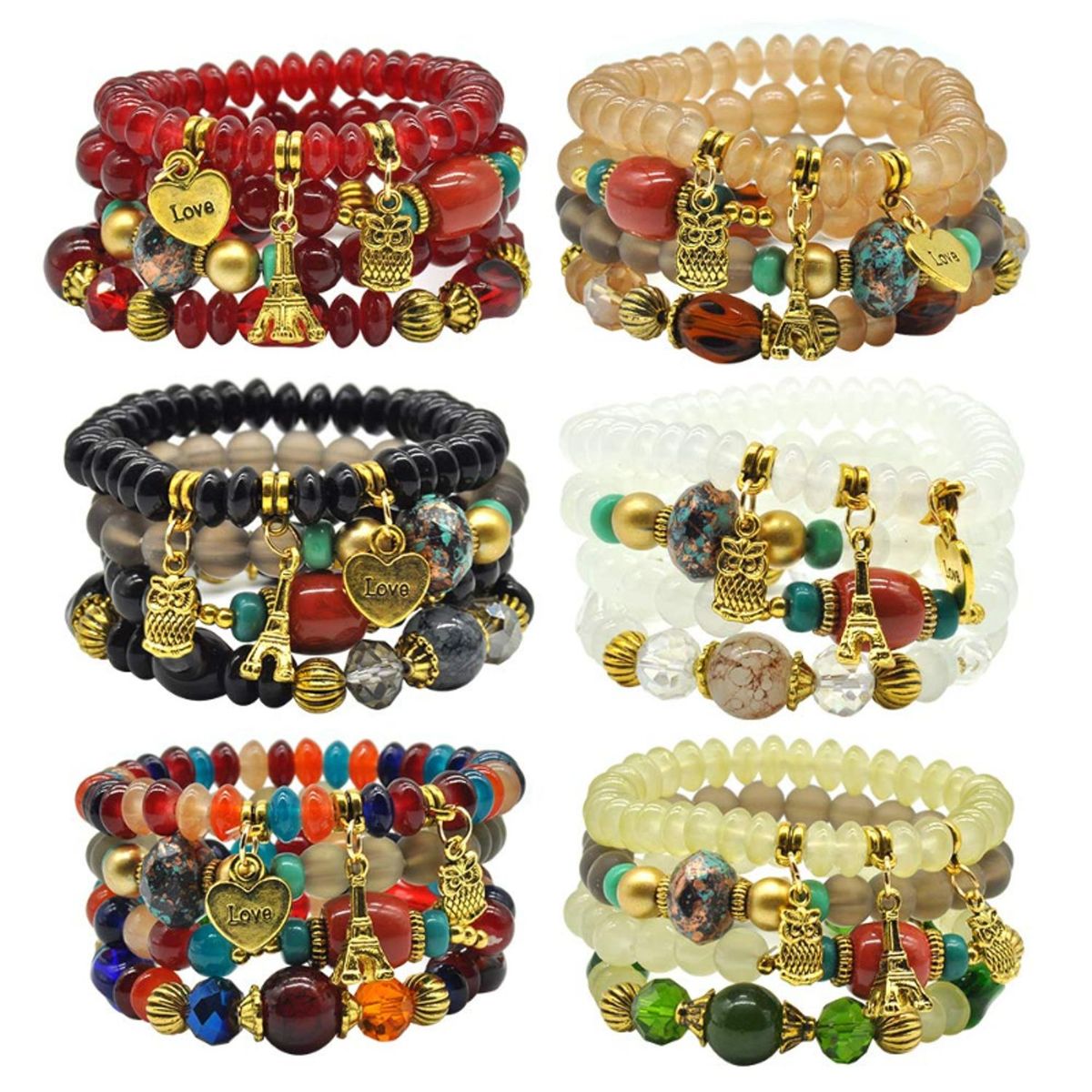 TIOZONEY - 6PCS Pulsera de estilo bohemio
