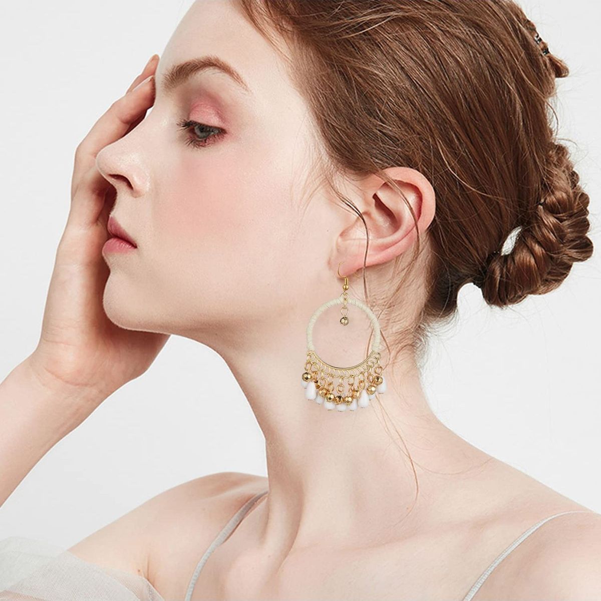 TIOZONEY - 1PCS Aretes Bohemios Hechos a Mano