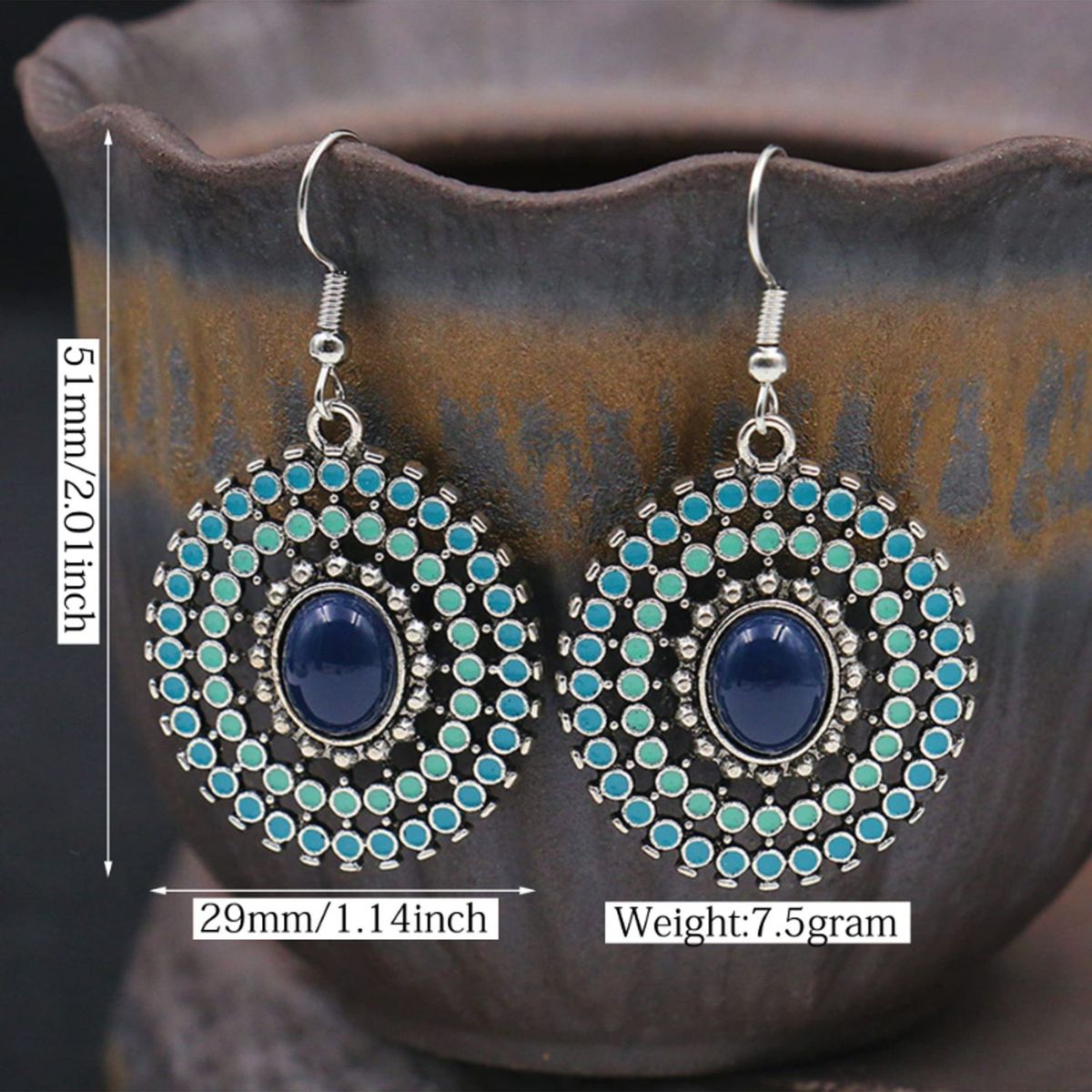TIOZONEY - 1PCS Aretes Bohemios Hechos a Mano