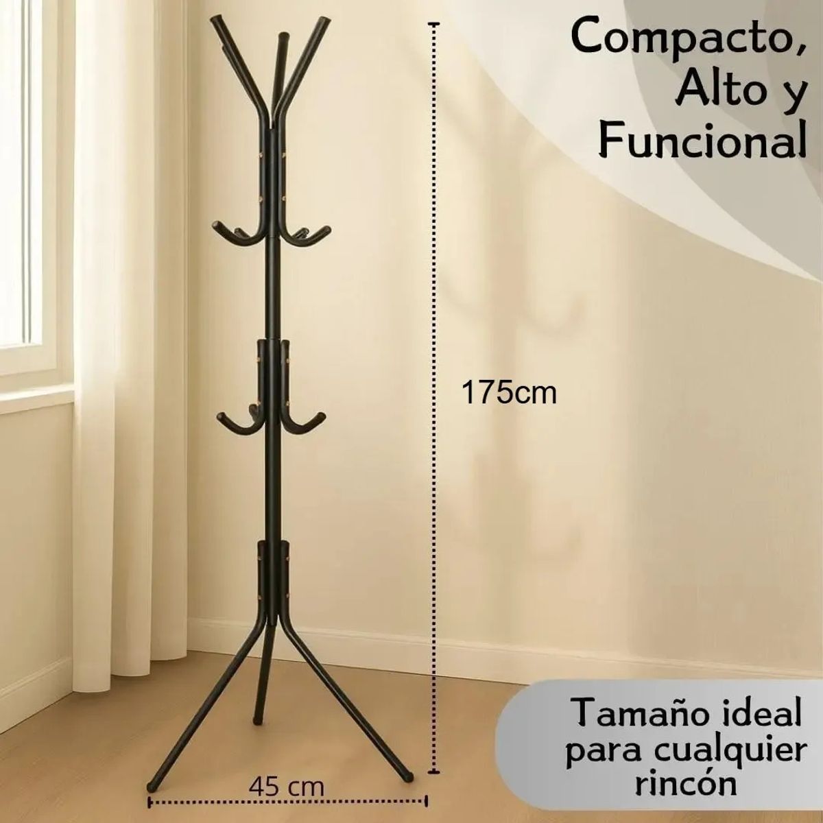 EVERSO - Perchero De Pie Colgador Ropa Metal 175cm Con Ganchos Hogar
