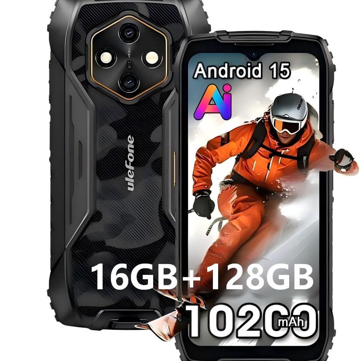 ULEFONE - Ulefone RugKing 4 Pro Celular 16GB+128GB Android 15 Smartphone