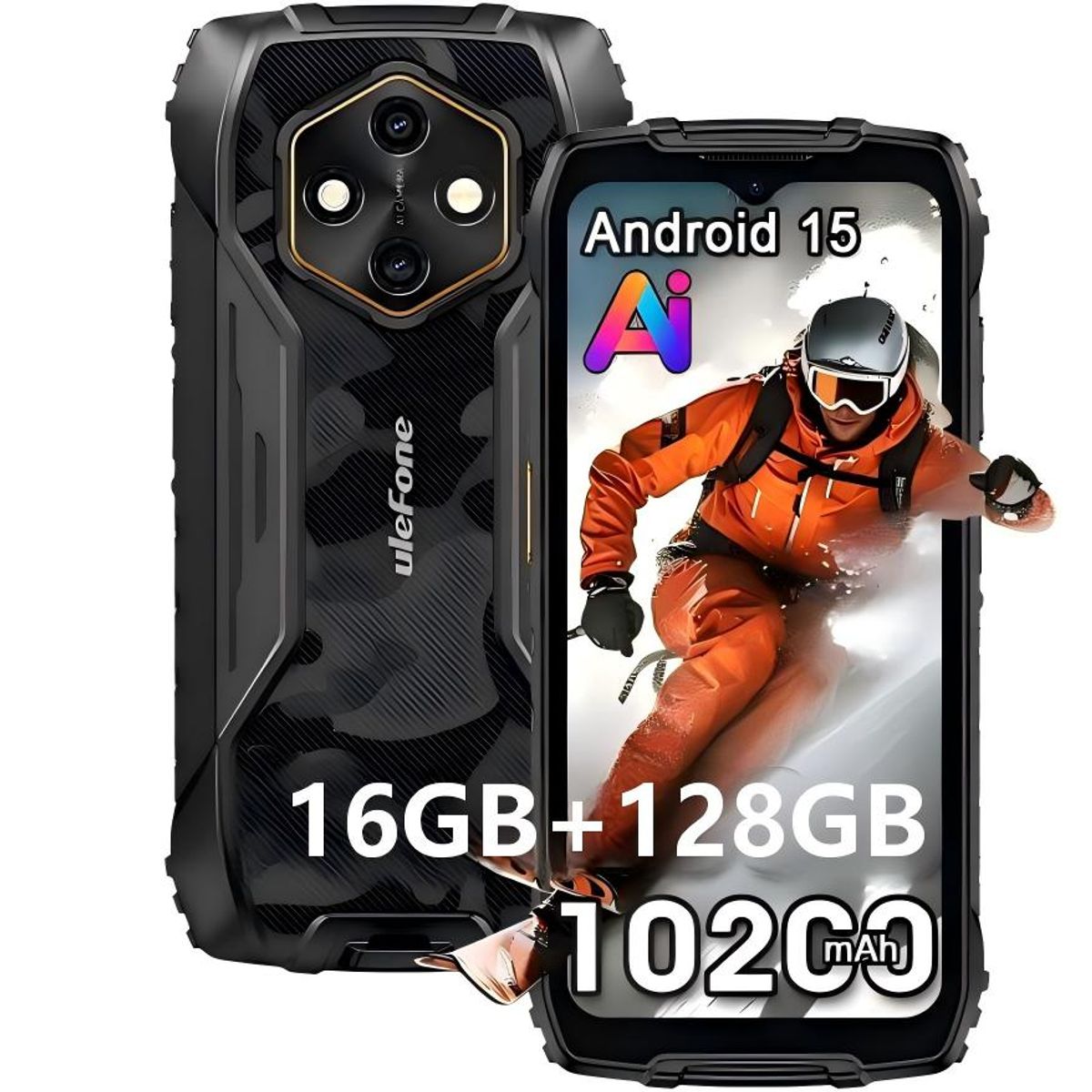 ULEFONE - Ulefone RugKing 4 Pro Celular 16GB+128GB Android 15 Smartphone