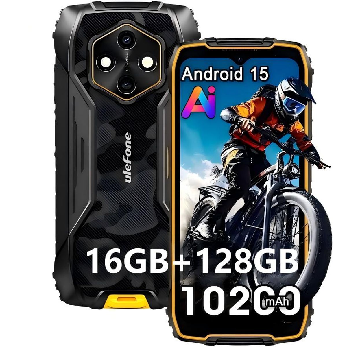 ULEFONE - Ulefone RugKing 4 Pro Celular 16GB+128GB Android 15 Smartphone