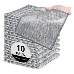 GENERICO - Pack X10 Paños Mágicos Alambre Multiuso, Cocina Ollas Y Loza