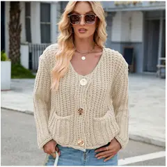 TIOZONEY - Cárdigan de otoño para mujer