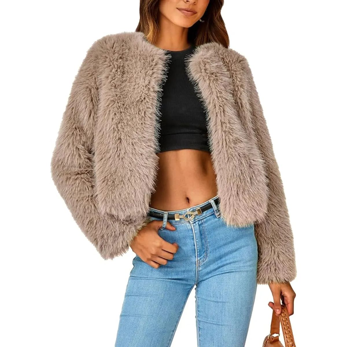 TIOZONEY - Abrigo de invierno Chaqueta corta de lana