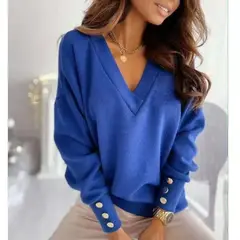 TIOZONEY - Cárdigan Mujer - Azul