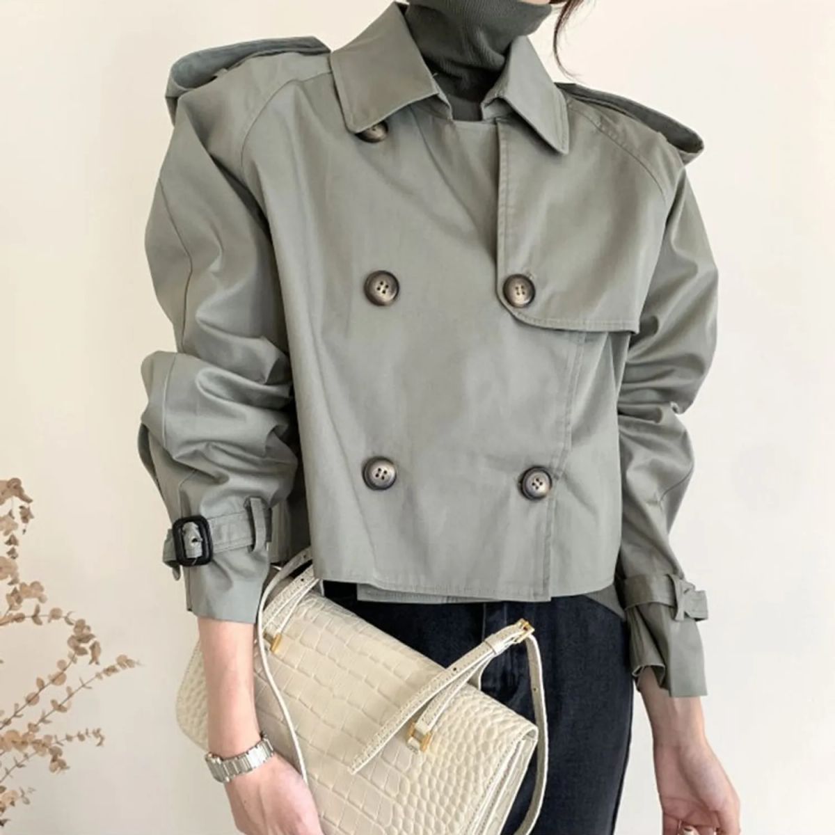 TIOZONEY - Chaqueta de mujer de primavera - Gris