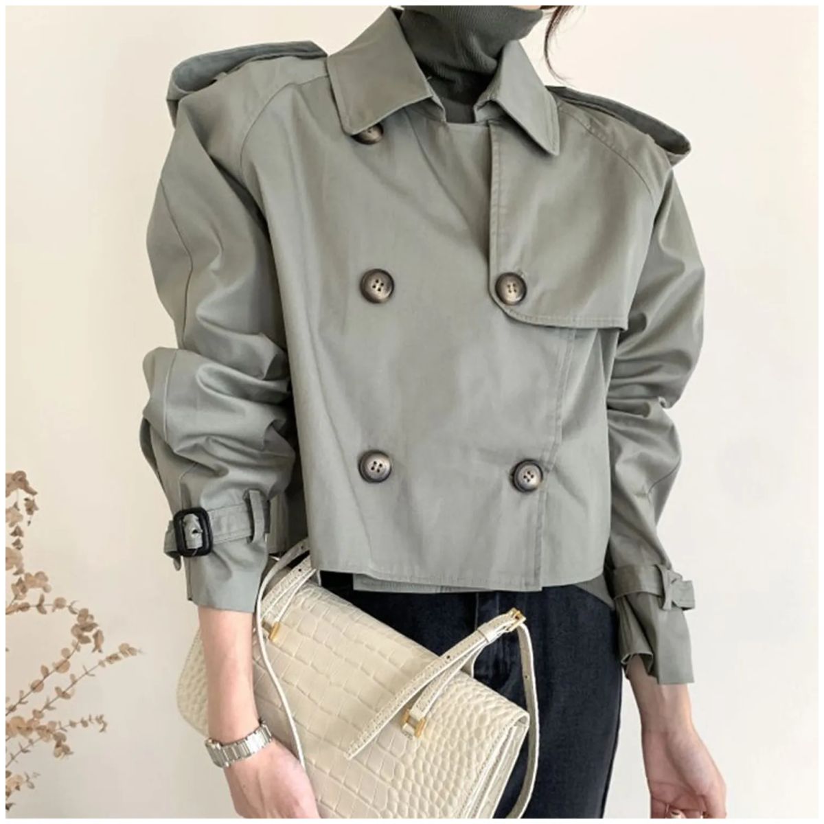 TIOZONEY - Chaqueta de mujer de primavera - Gris