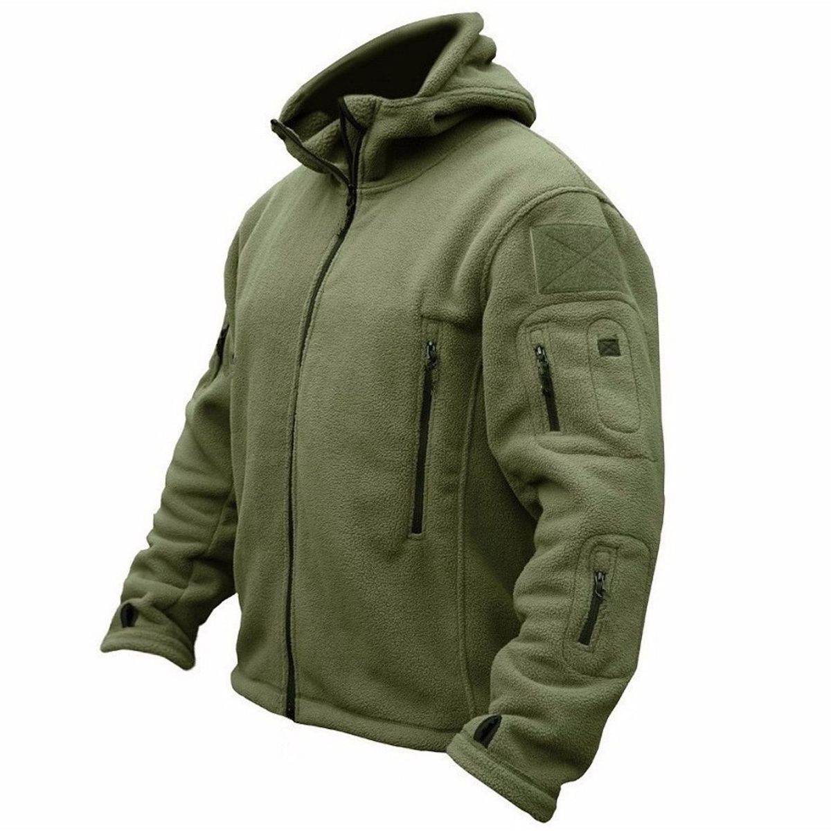 TIOZONEY - Abrigo de capucha térmica para hombres - Verde
