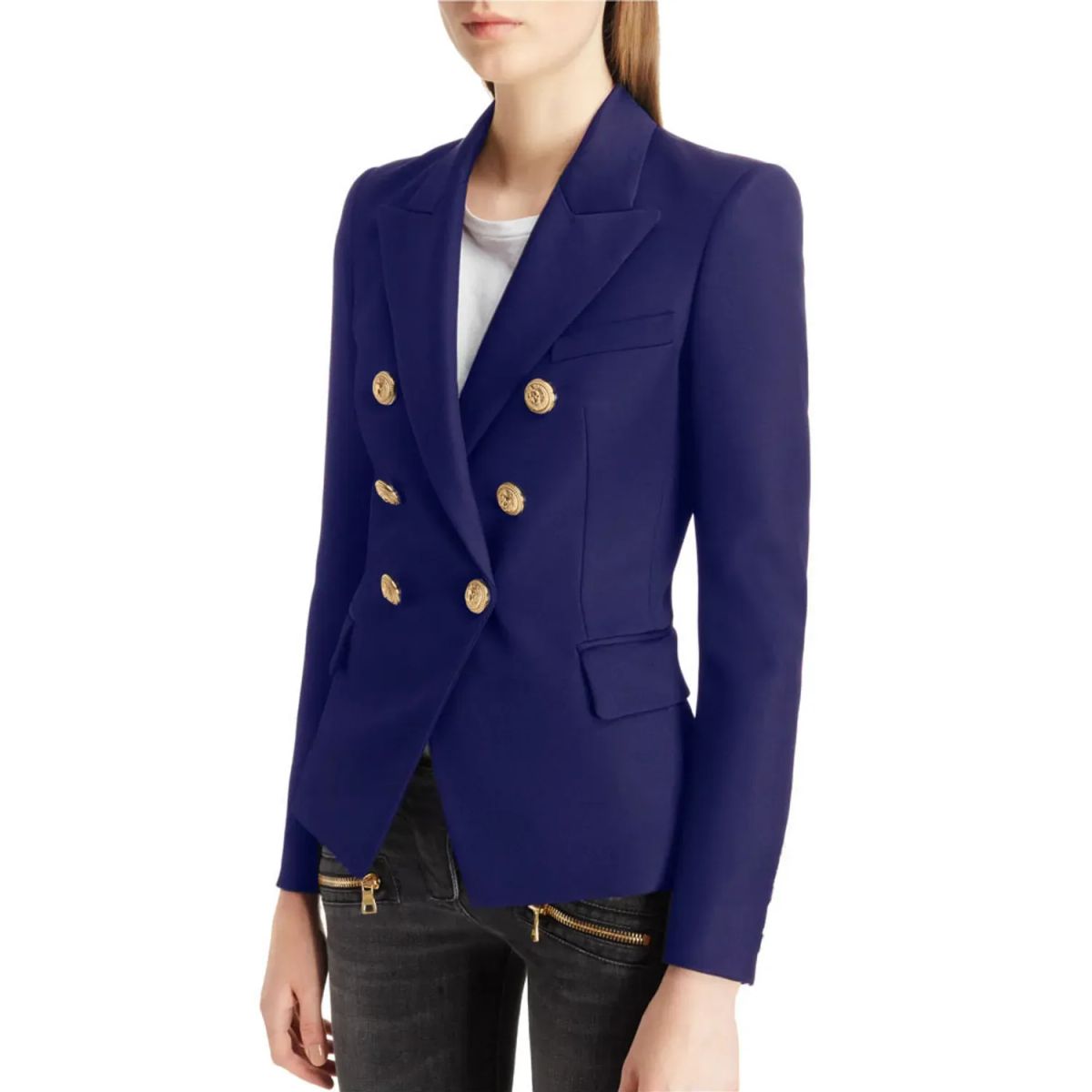 TIOZONEY - Blazer para Mujer - Azul