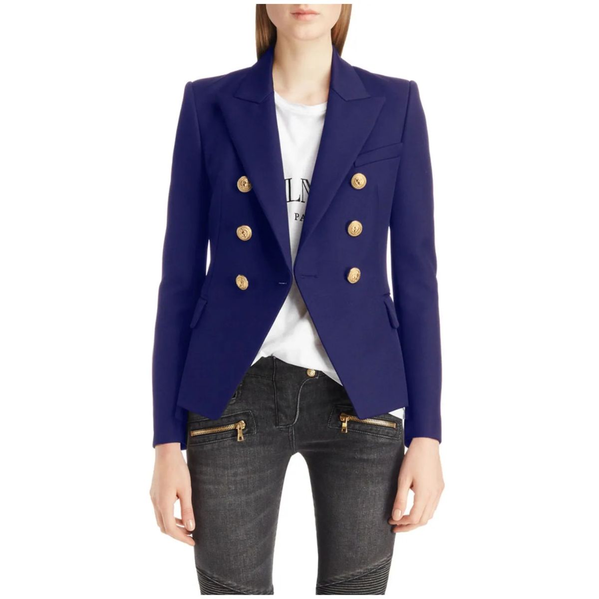 TIOZONEY - Blazer para Mujer - Azul