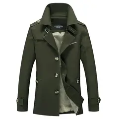 TIOZONEY - Gabardina corta para hombres - Verde
