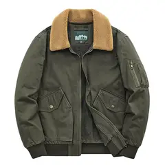 TIOZONEY - Chaqueta gruesa con gorro para hombre