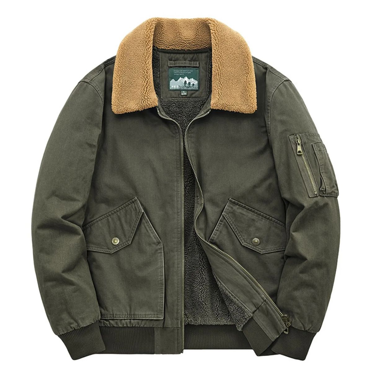 TIOZONEY - Chaqueta gruesa con gorro para hombre