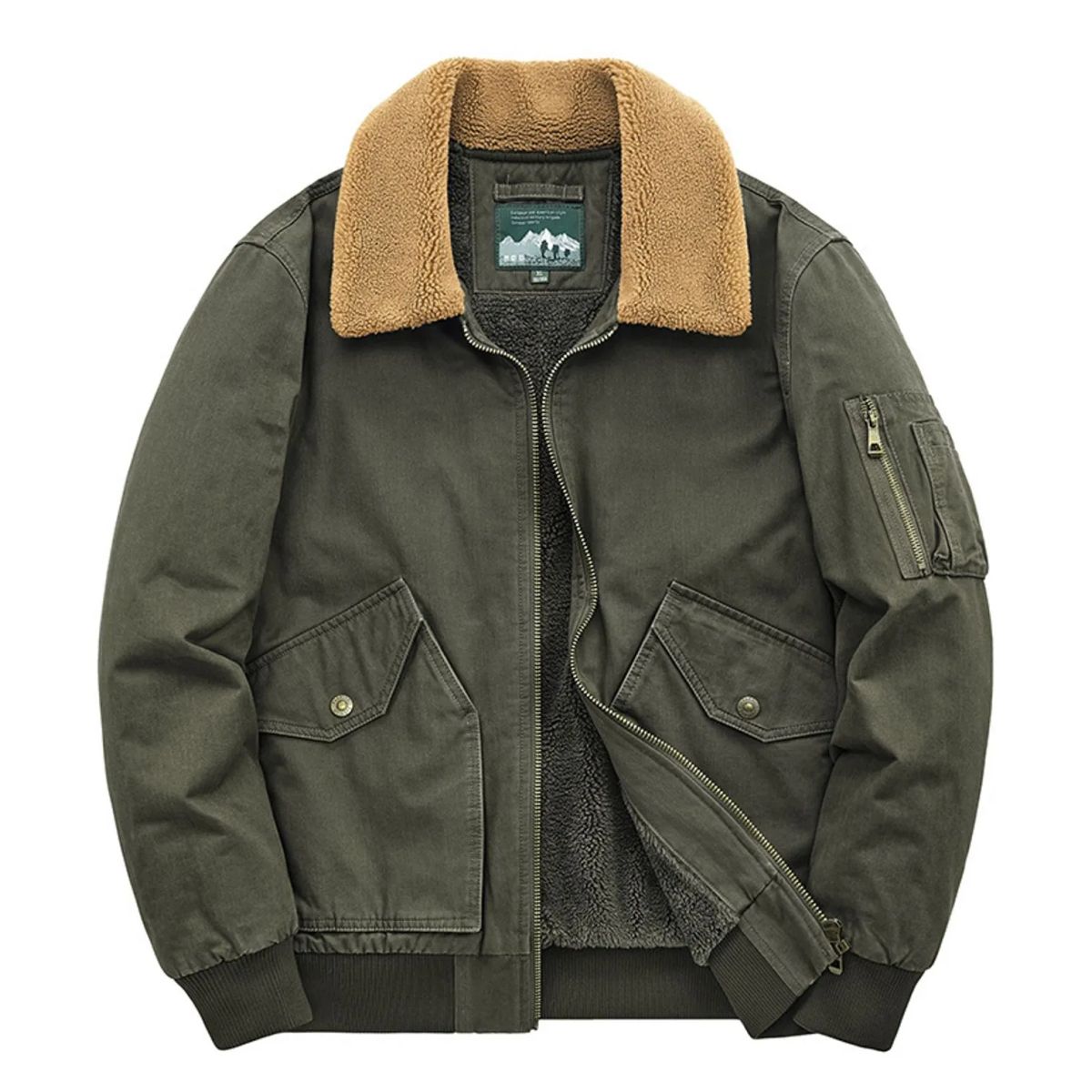 TIOZONEY - Chaqueta gruesa con gorro para hombre