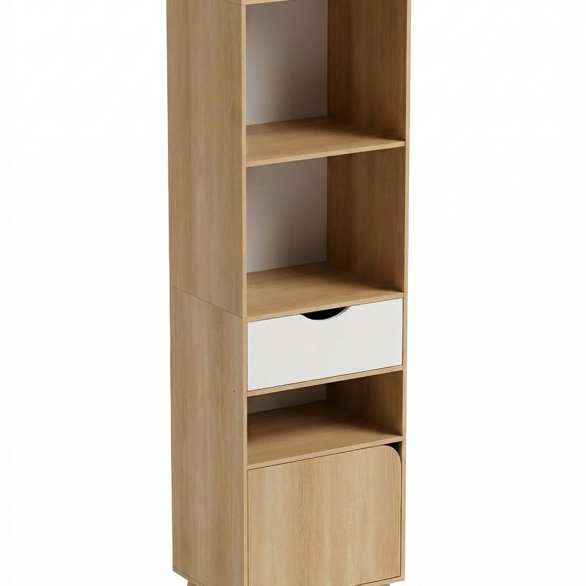 GENERICO - Estante Librero Organizador Alto Minimalista Con Cajón Y Puerta Para Sala 50x39x171cm