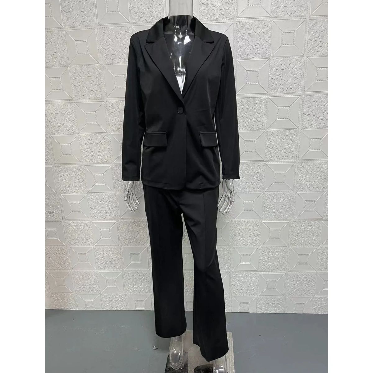 TIOZONEY - Blazer para Mujer - Negro