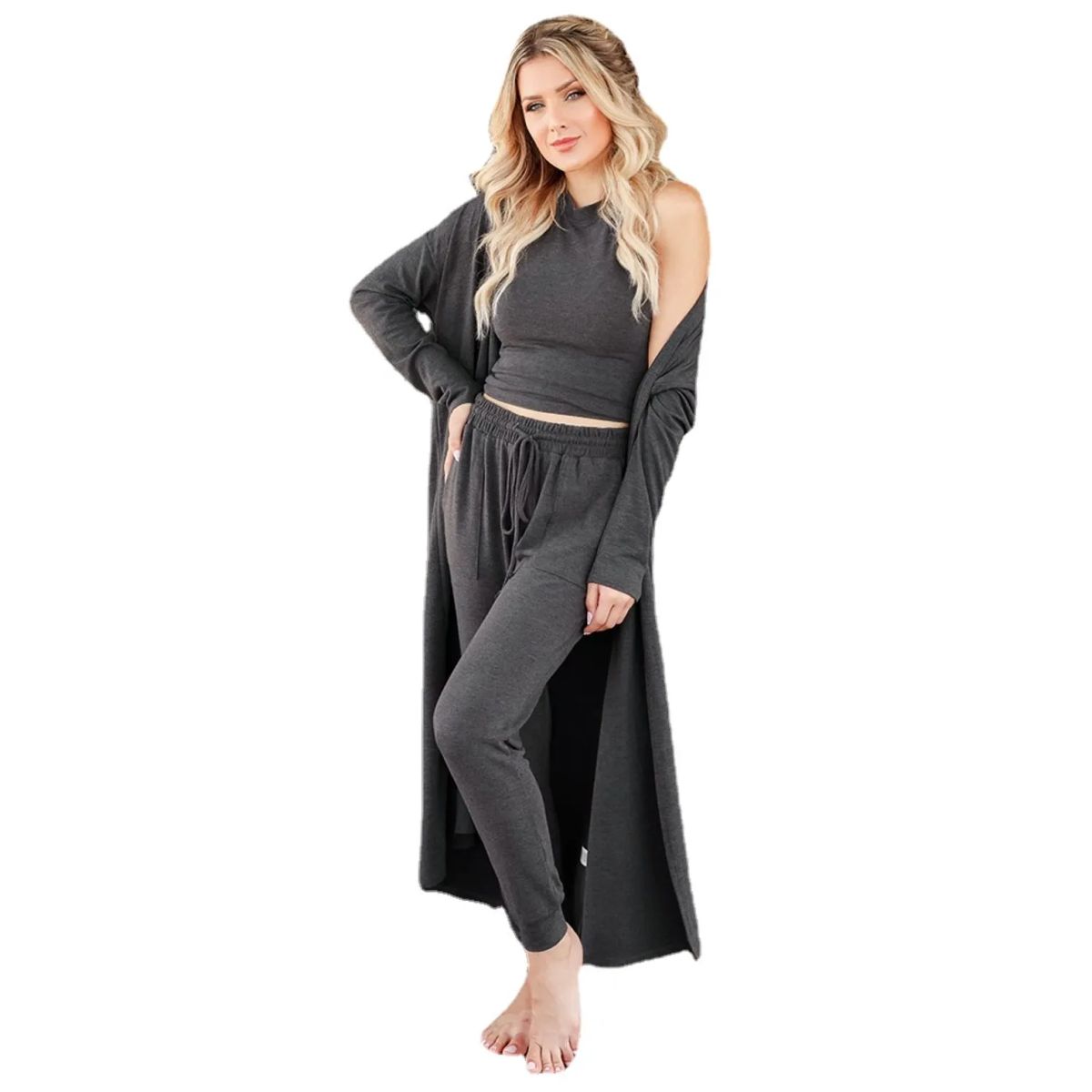 TIOZONEY - Conjunto Deportivo Suéter de Manga Larga y Pantalones Largos Mujer