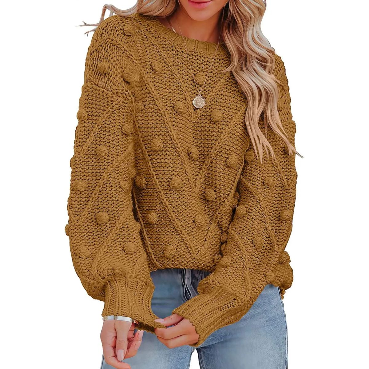 TIOZONEY - Sweater Cuello Redondo Mujer
