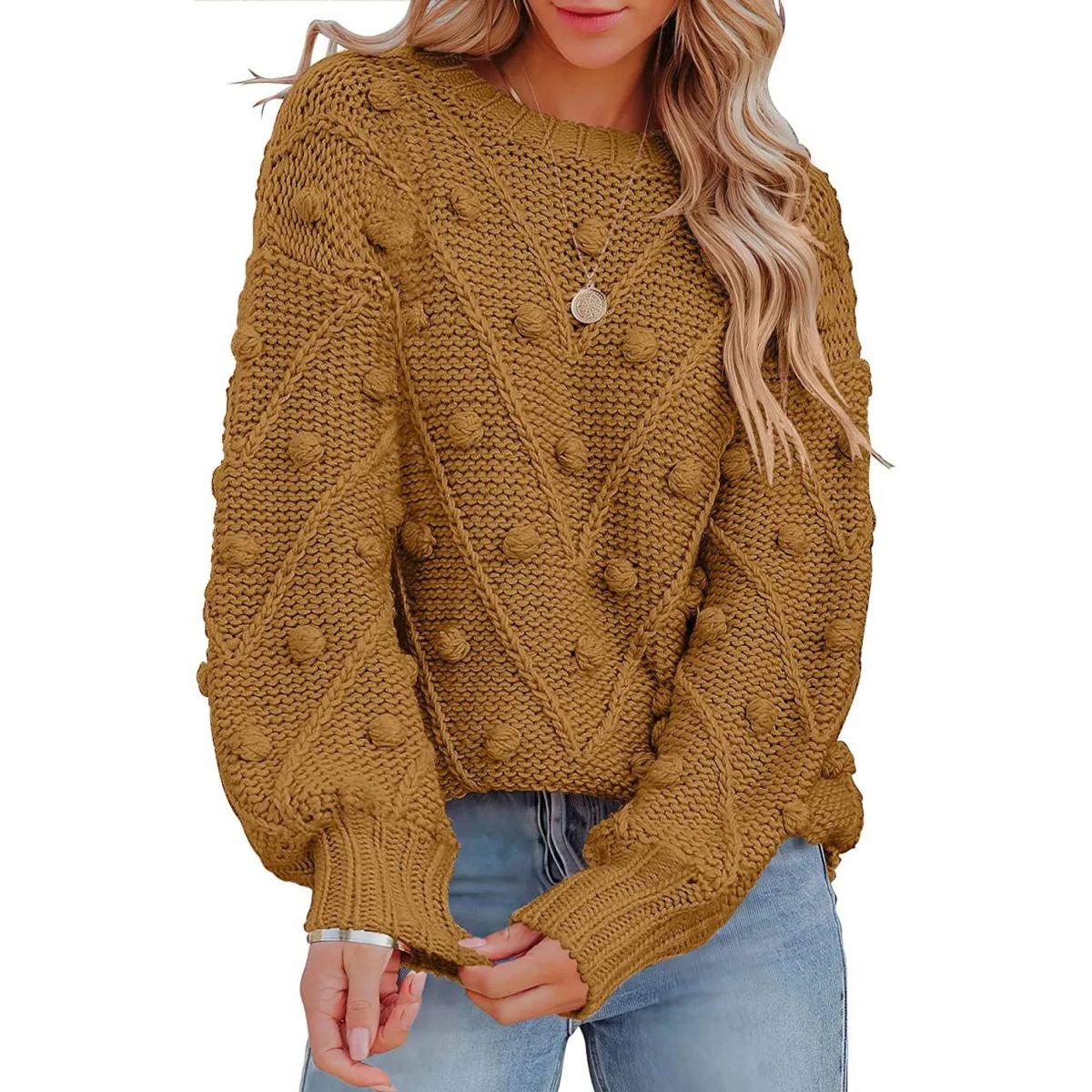 TIOZONEY - Sweater Cuello Redondo Mujer