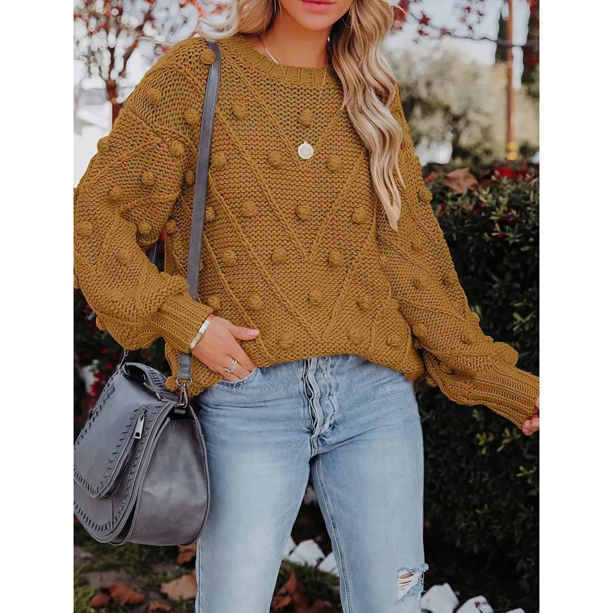 TIOZONEY - Sweater Cuello Redondo Mujer