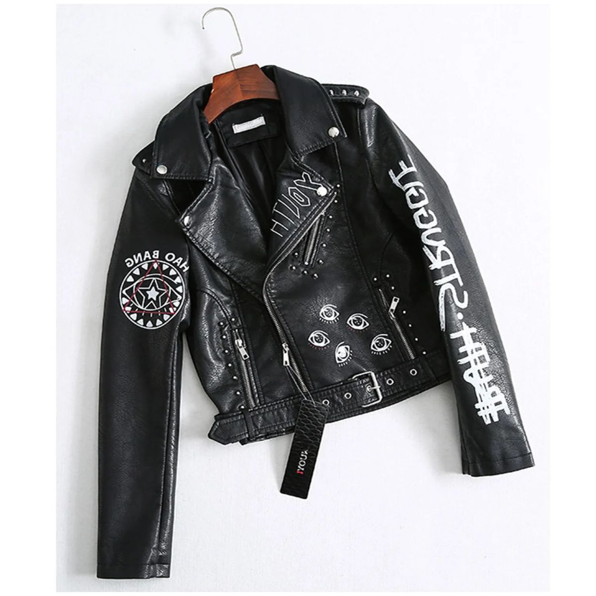 TIOZONEY - Chaqueta PU Sintético Mujer con Dibujo