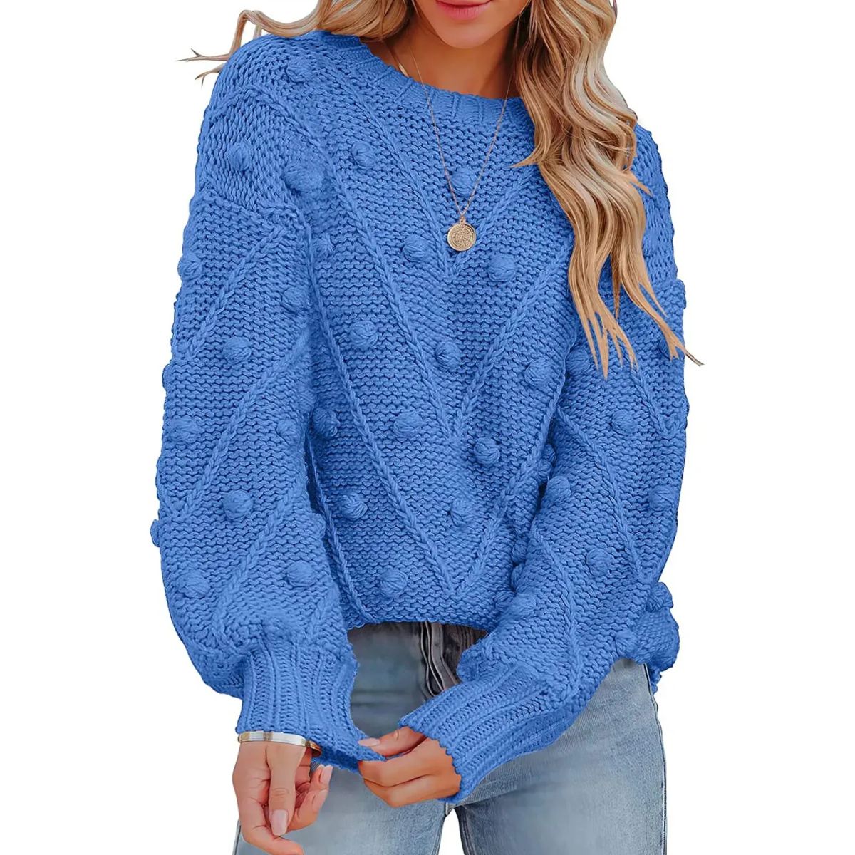 TIOZONEY - Sweater Cuello Redondo Mujer