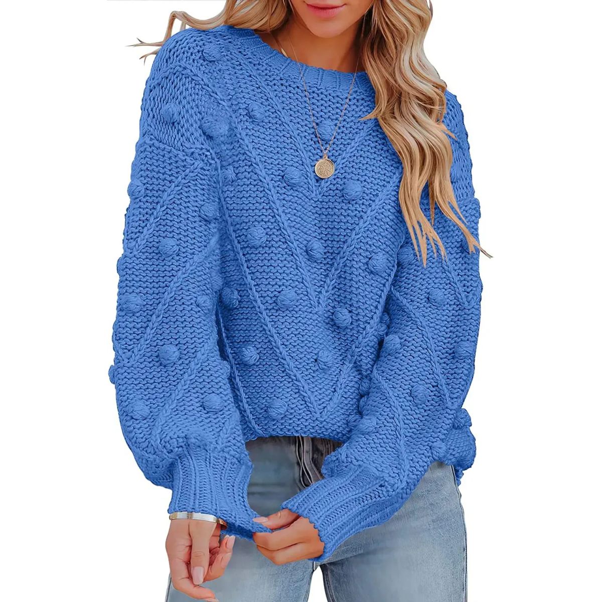 TIOZONEY - Sweater Cuello Redondo Mujer