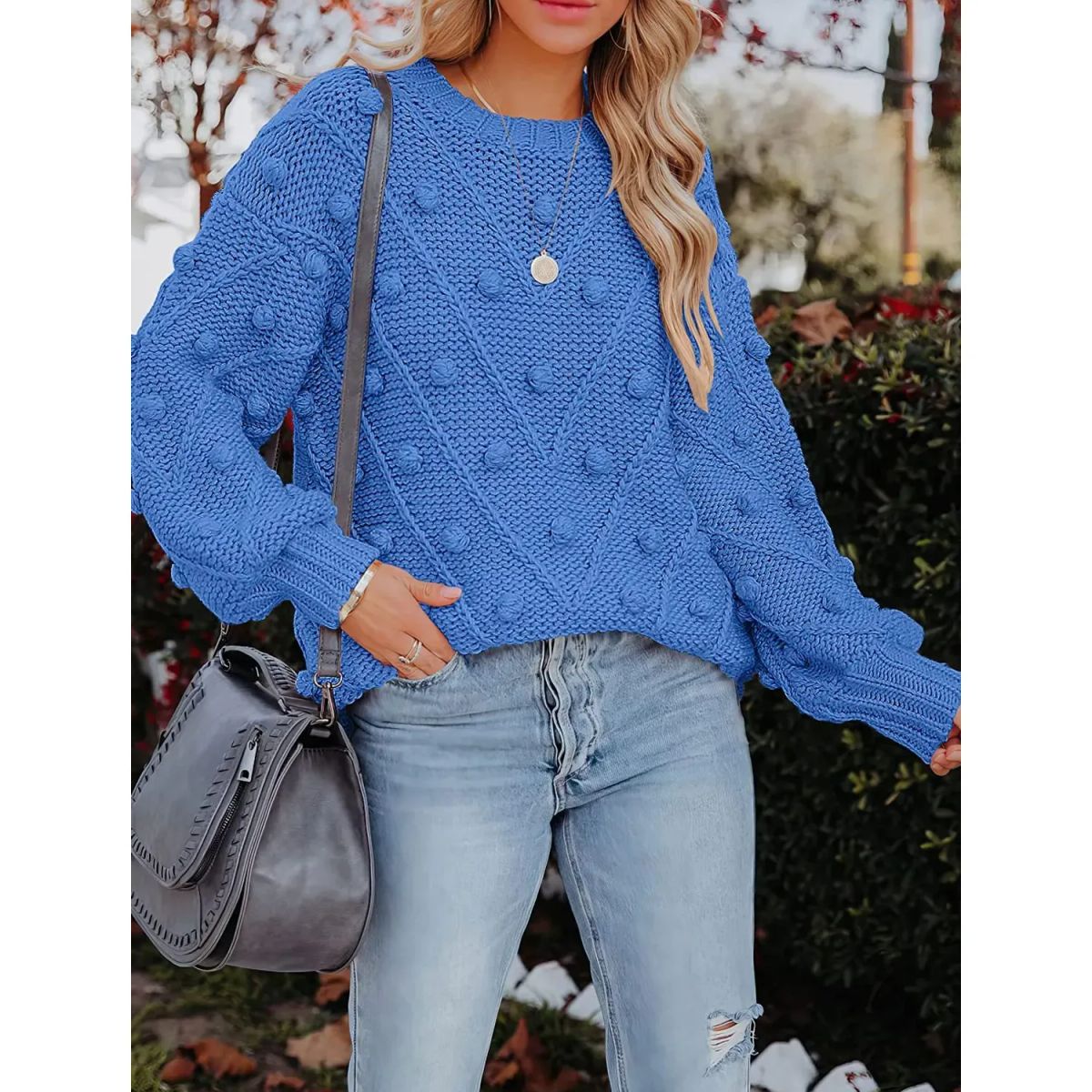 TIOZONEY - Sweater Cuello Redondo Mujer