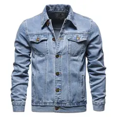 TIOZONEY - Chaqueta casual Vaquera de mezclilla Hombre