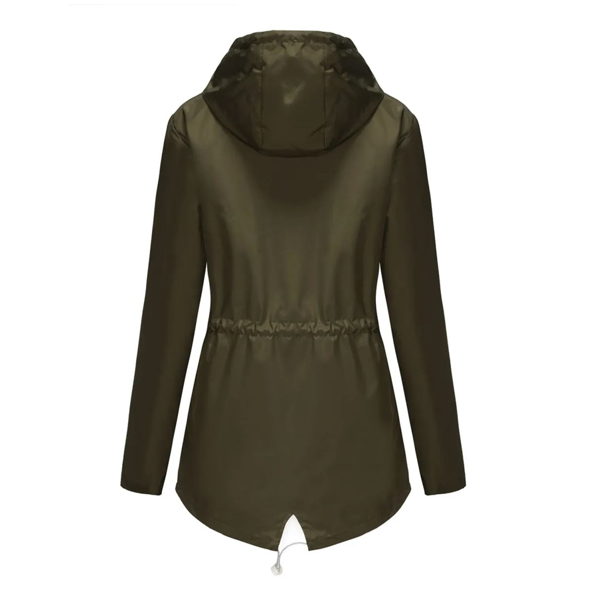 TIOZONEY - Cortavientos impermeable con gorro para mujer - Verde
