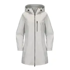 TIOZONEY - Chaqueta impermeable con capucha para mujer-Gris
