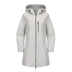 TIOZONEY - Chaqueta impermeable con capucha para mujer-Gris